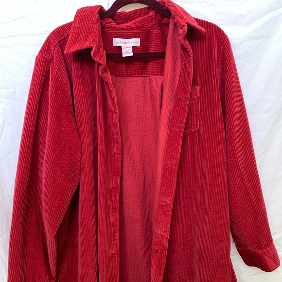 Cute Red Corduroy Button Up - Picture 2 of 5